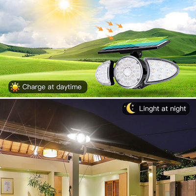 पाथवे के लिए थ्री हेड्स 100-400LM 38PCS एलईडी सोलर सेंसर वॉल लाइट