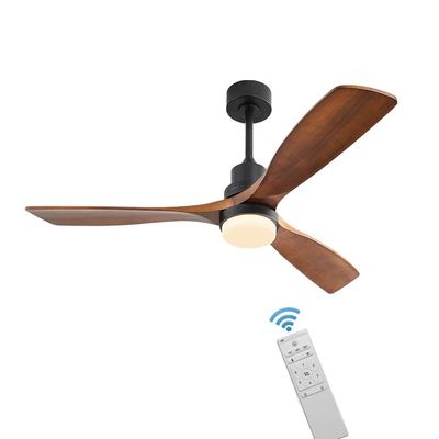 120V एसी डीसी वुड सीलिंग फैन लाइट रिमोट कंट्रोल लिविंग रूम झूमर