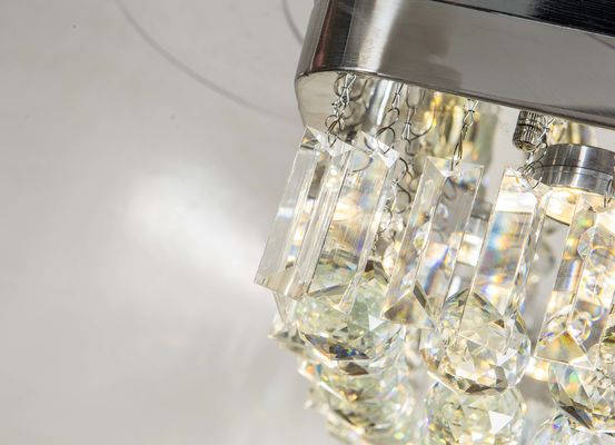 समकालीन 110v 110W वापस लेने योग्य ब्लेड छत पंखे झूमर सैंटी निकल रंग