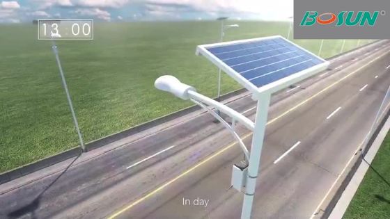 ऑल इन वन 14000lm 30W 80W LED सोलर पावर्ड स्ट्रीट लाइट 18V पोल इंस्टाल