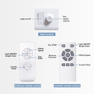 इंडोर रिमोट कंट्रोल 1500LM सॉलिड वुड सीलिंग फैन लाइट 120V 3000-5000K