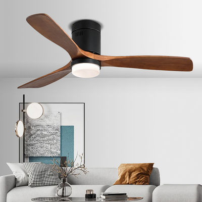 औद्योगिक शैली 65 वाट लकड़ी के ब्लेड छत पंखा 90lm/w 120v छत पंखा लैंप