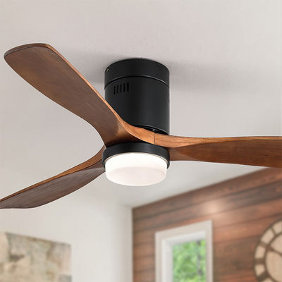 औद्योगिक शैली 65 वाट लकड़ी के ब्लेड छत पंखा 90lm/w 120v छत पंखा लैंप