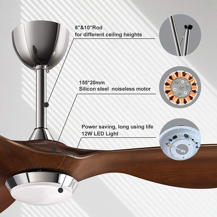 Modern Decorative Remote Control Invisible Retractable Blade Energy Saving New Crystal Ceiling ceiling fan with light Li